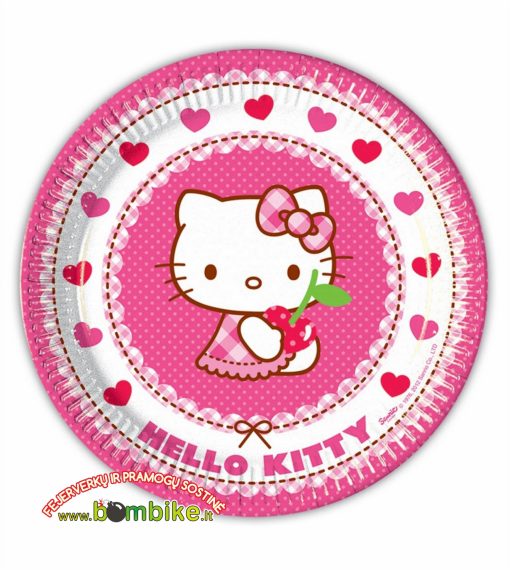 Popierinės lėkštutės „Hello Kitty“