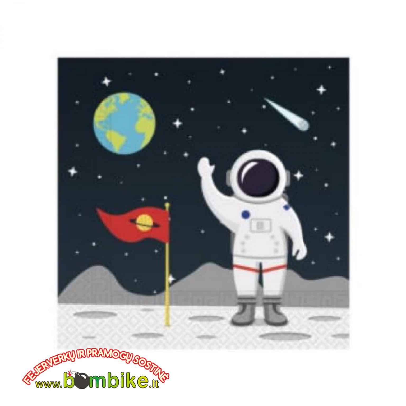 Servetėlių ir lėkštučių rinkinys „Kosmonautas“