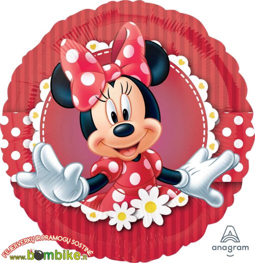 Folinis raudonas balionas „Minnie Mouse“