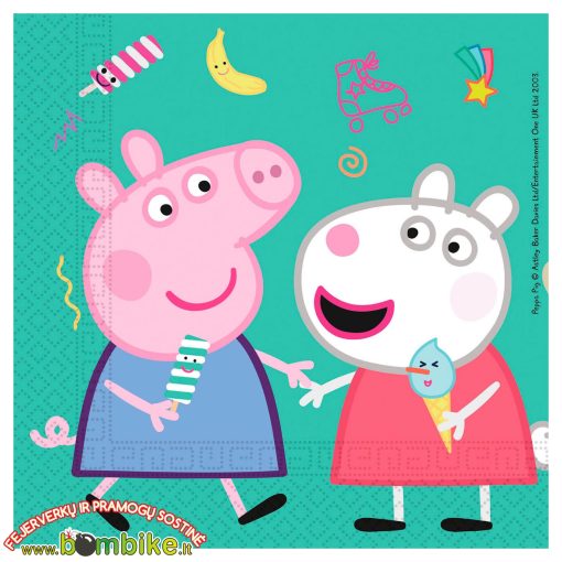 Popierinės vienkartinės servetėlės „Peppa Pig“