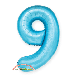 Šviesiai mėlynas folinis balionas skaičius