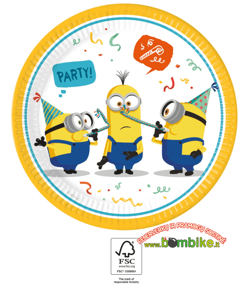 Popierinės lėkštutės „Minions Party“