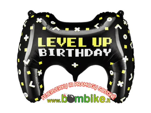 Folinis balionas - pultelis ,,Level UP Birthday"