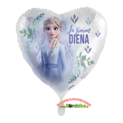 Folinis širdelės formos balionas „Su gimimo diena Frozen“