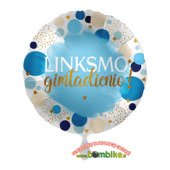 Folinis balionas mėlynas „Linksmo gimtadienio“