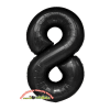 Folinis balionas juodas skaičius "8"