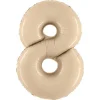 Kreminės spalvos folinis balionas skaičius „8”