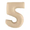 Kreminės spalvos folinis balionas skaičius „5”