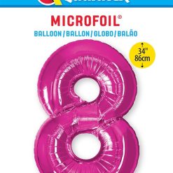 "Qualatex" folinis balionas rožinis skaičius "8"