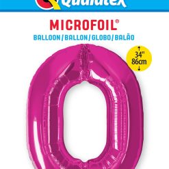 "Qualatex" folinis balionas rožinis skaičius "0"