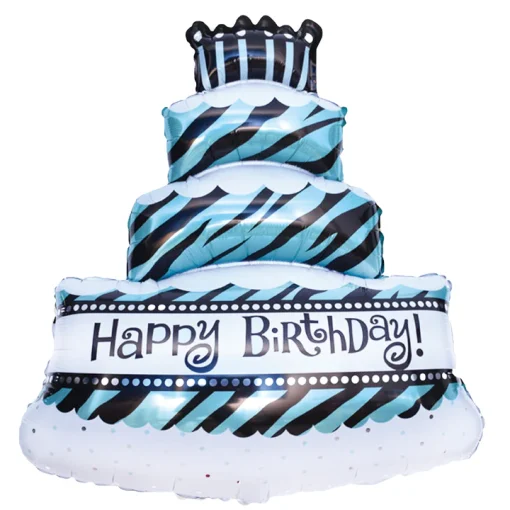 Folinis balionas mėtinis tortas "Happy birthday"