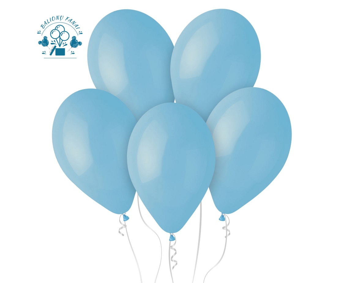 Latekso balionas su heliu ŠVELNUS MELSVAS 1 vnt.