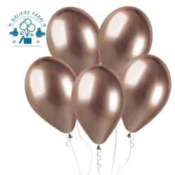 Latekso chrominis balionas su heliu ROŽINIO AUKSO 1 vnt.