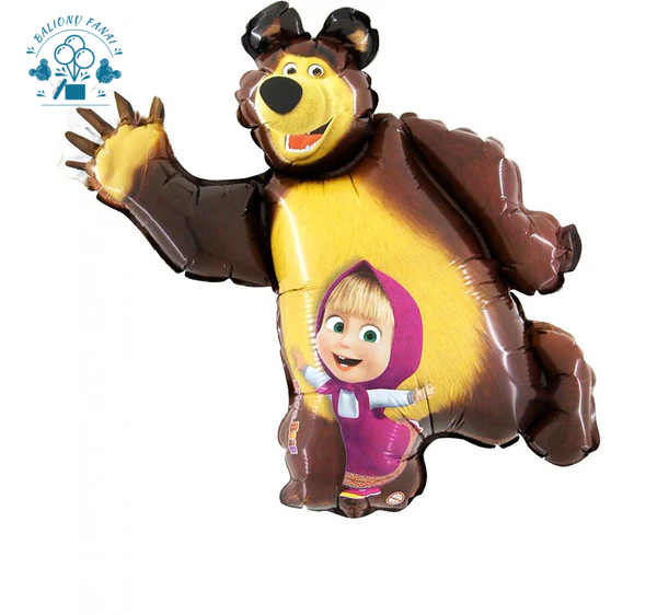 Folinis balionas su heliu "Maša ir Lokys" SuperShape 1 vnt.