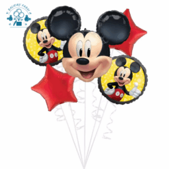 Folinių balionių rinkinys su heliu "Mikimauzas" 5 vnt.