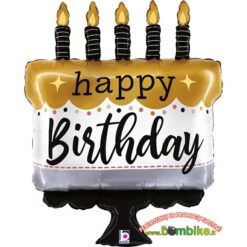 Folinis balionas „Juodas tortas - happy birthday”