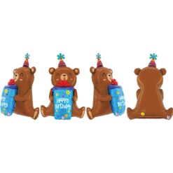 Folinis balionas 4D „Meškutis su dovana”