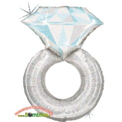 Folinis balionas „Sidabrinis holografinis žiedas”