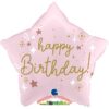 Folinis balionas „Rožinė žvaigždutė happy birthday”