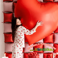 Gigantiška XXL dydžio raudona folinė širdis