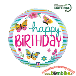 Folinis balionas "Happy birthday drugeliai"