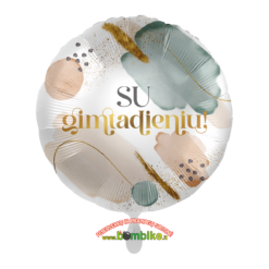 Folinis balionas „Su gimimo diena - pastelinis“