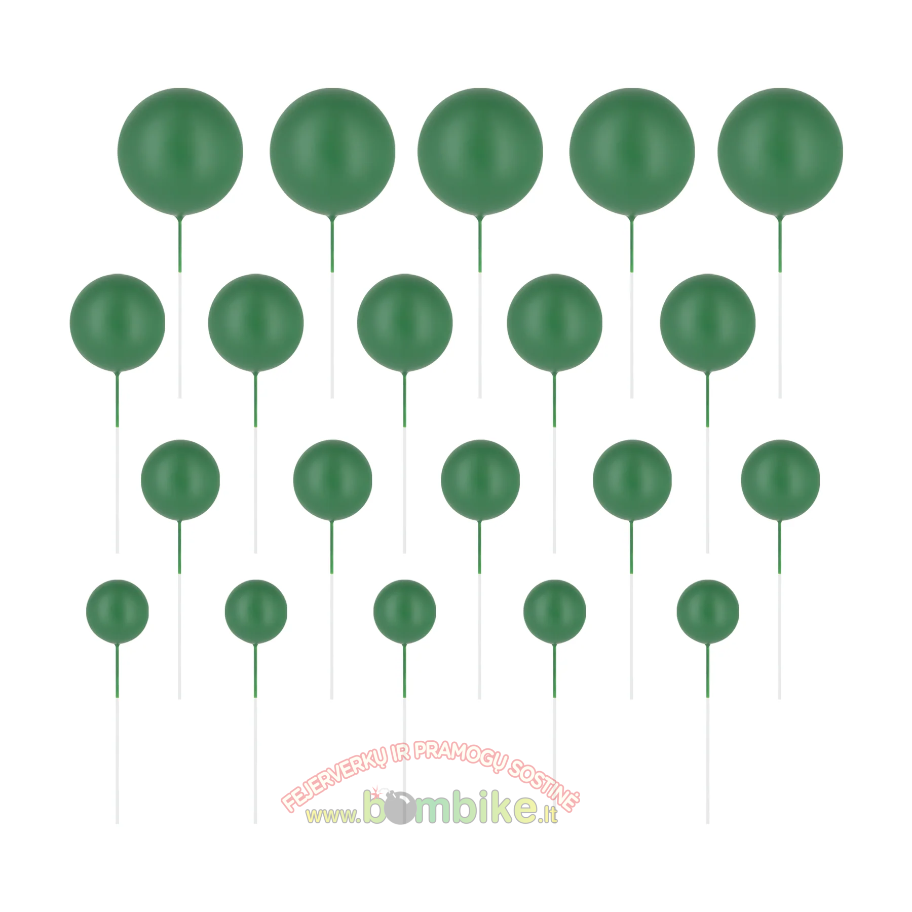 Žalios burbuliukai tortui dekoruoti