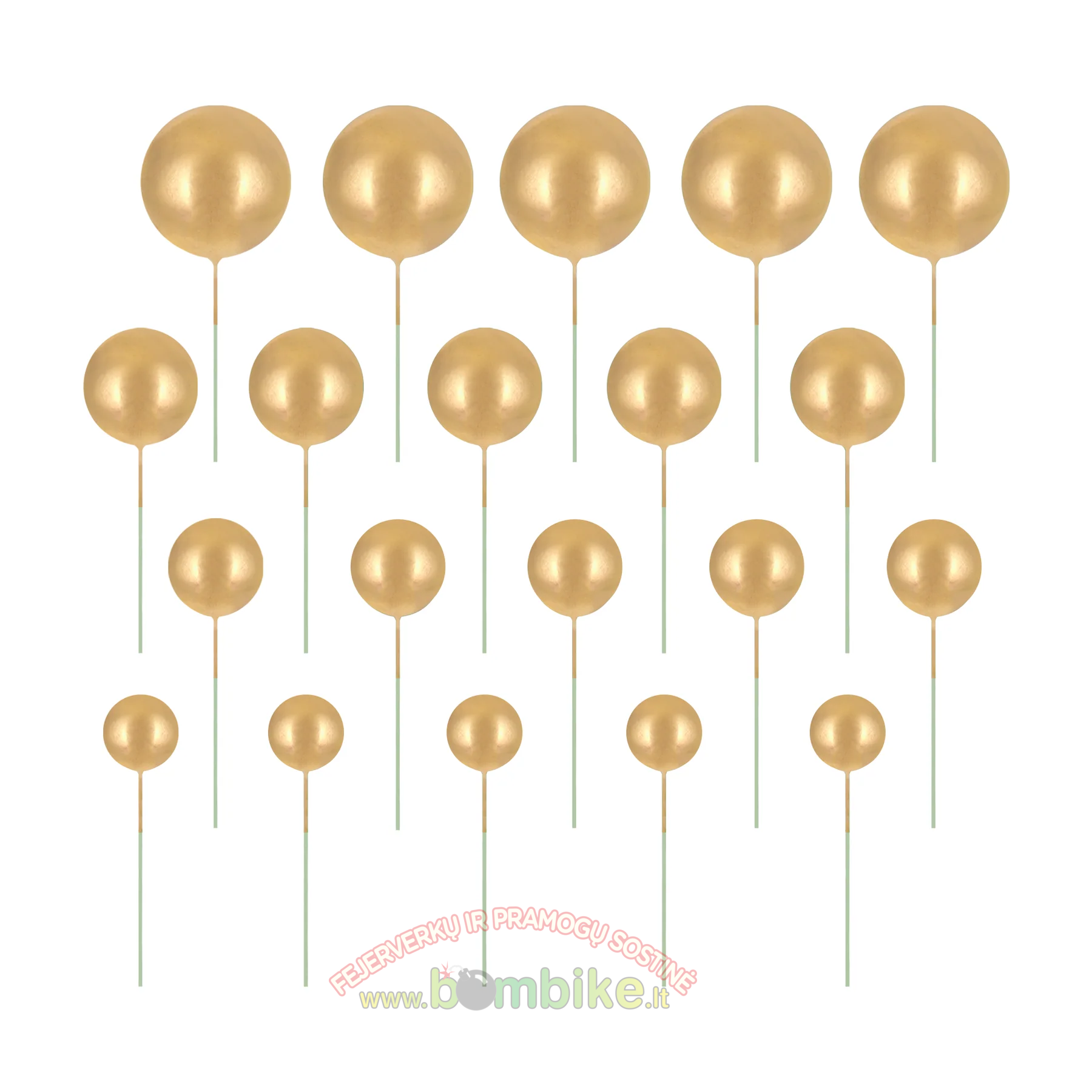 Auksiniai burbuliukai tortui dekoruoti