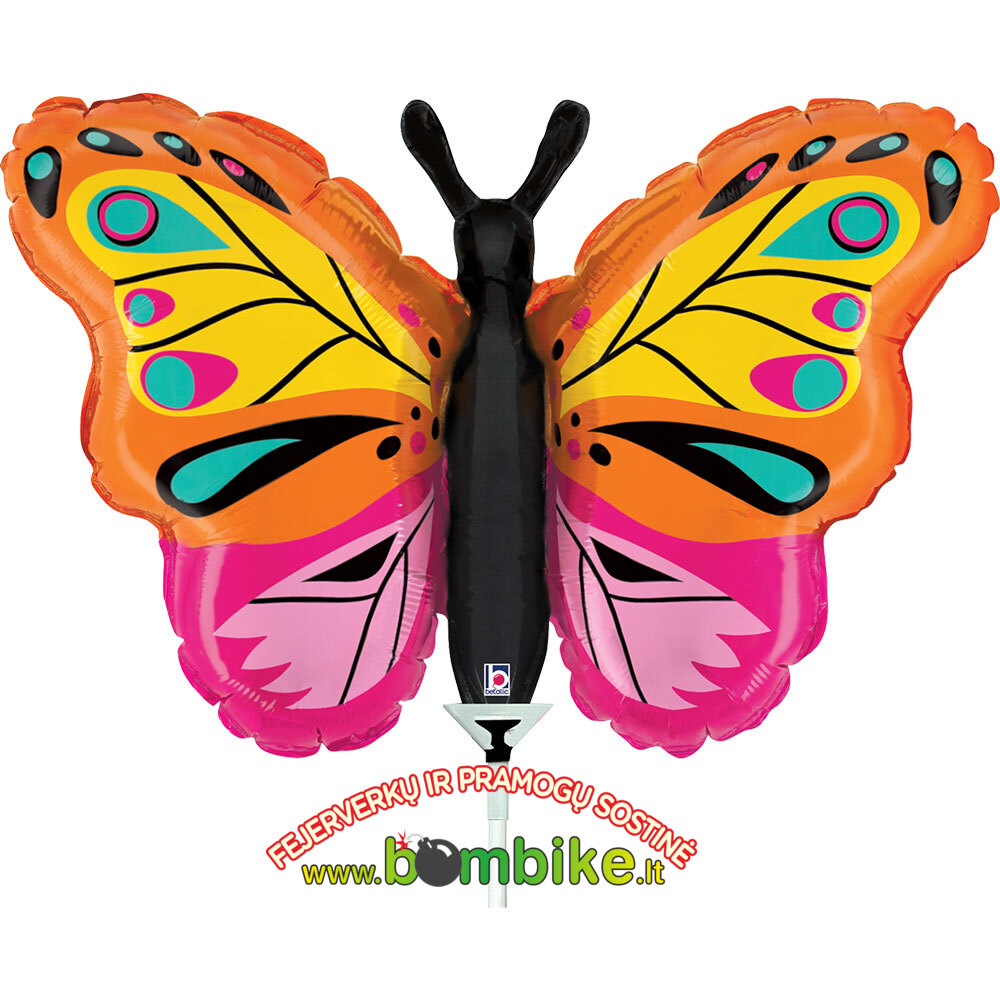 Folinis mini 14" balionas „Ryškus rožinis drugelis”