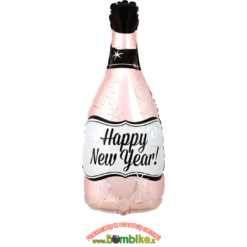 Folinis balionas "Rožinis šampano butelis - Happy New Year"