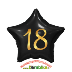 Folinis balionas "Juoda žvaigždė - skaičius 18"
