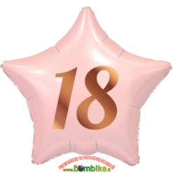 Folinis balionas "Rožinė žvaigždė - skaičius 18"