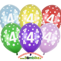 Lateksinių balionų pakuotė skaičius „4“