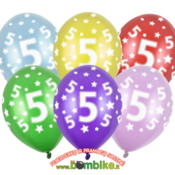 Lateksinių balionų pakuotė skaičius „5“