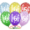 Lateksinių balionų pakuotė skaičius „6“