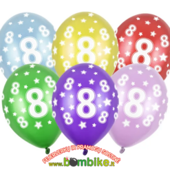 Lateksinių balionų pakuotė skaičius „8“