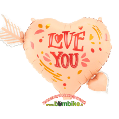 Folinis balionas ,,Širdelė su strele Love you"