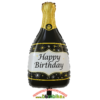 Folinis balionas „Juodas šampanas happy birthday“