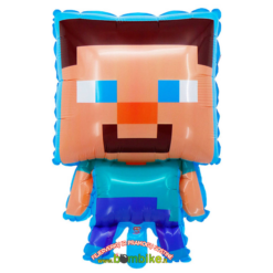 Folinis balionas „Minecraft pixel žmogeliukas“
