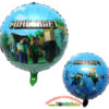 Folinis apvalus dvipusis balionas „Minecraft pixel“