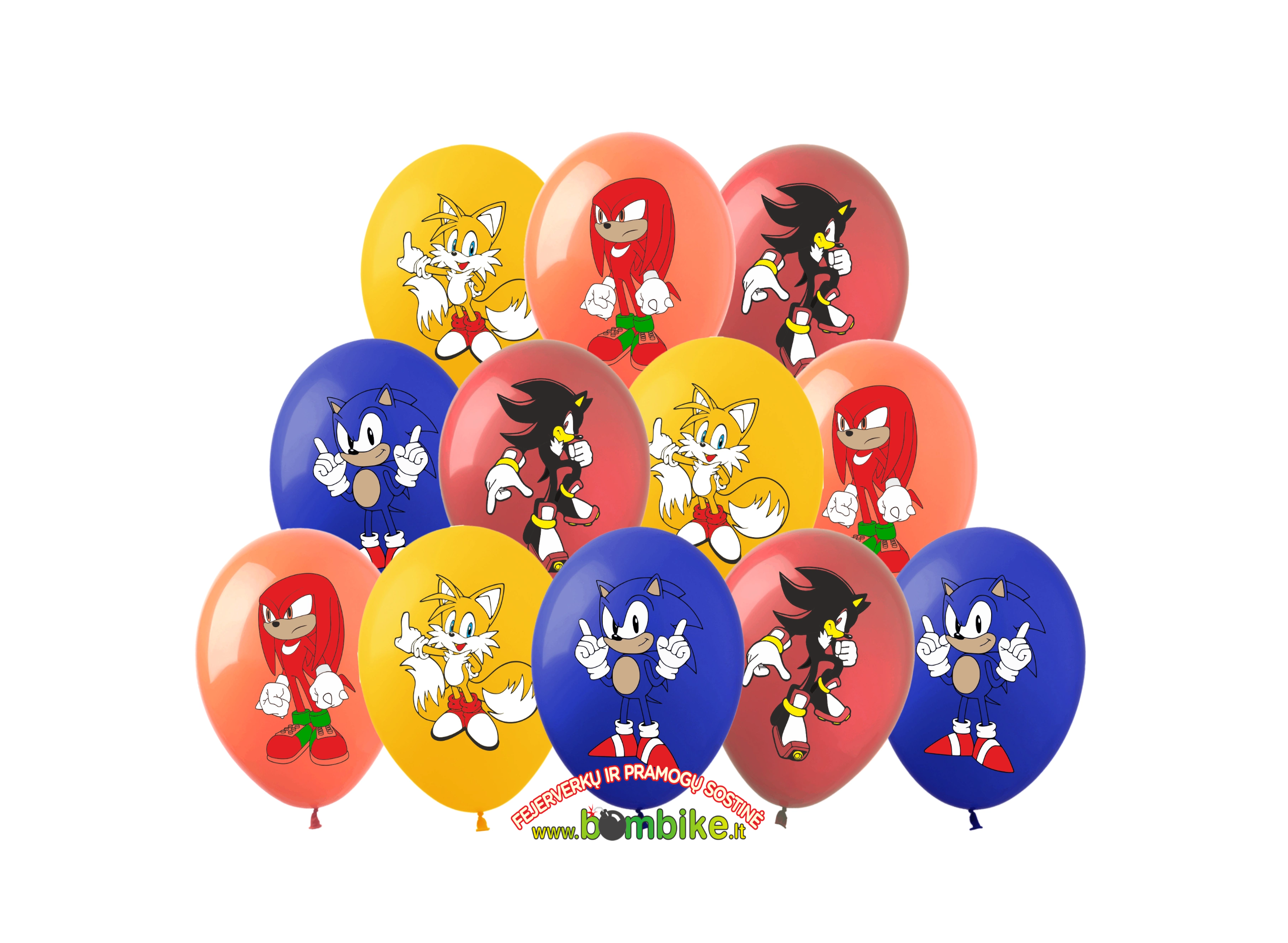 Lateksinių balionų rinkinys „Ežiukas Sonic“