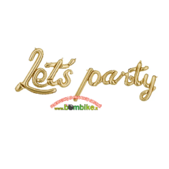 Folinių balionų užrašas „Let's party“