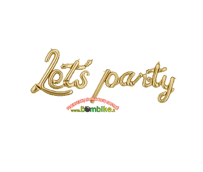 Folinių balionų užrašas „Let's party“