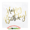 Popierinės servetėlės su auksiniu užrašu „Happy Birthday“